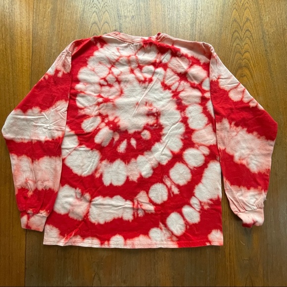 Red and White Tie-Dye Long Sleeve - Picture 3 of 4